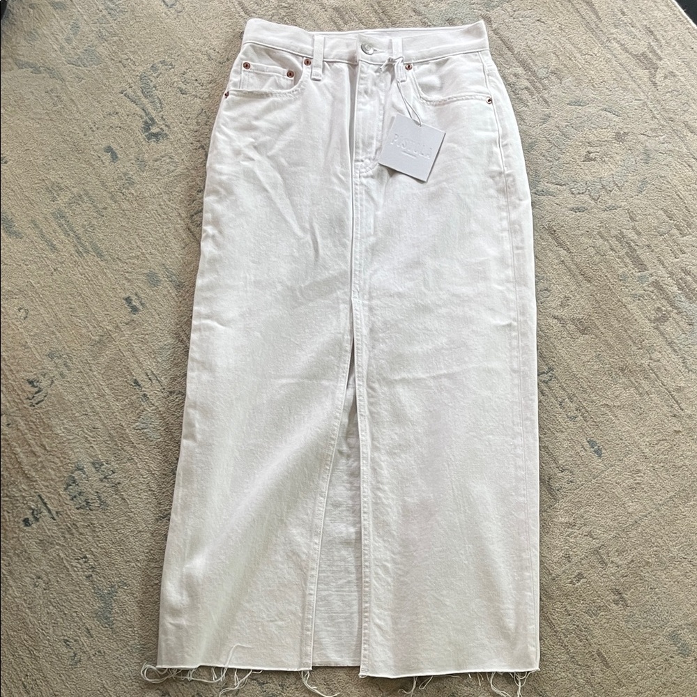 Pistola White Denim Maxi Skirt